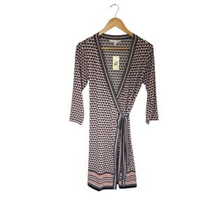 Max Studio Geometric Wrap Dress